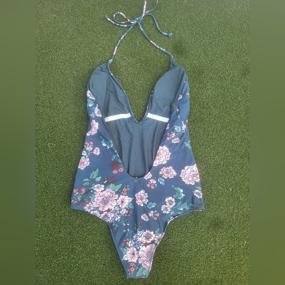 O'Neill Floral One Piece Swimsuit - Blue and Pink